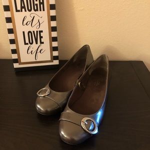 Dark Metallic Wedge/Flats - Size 7